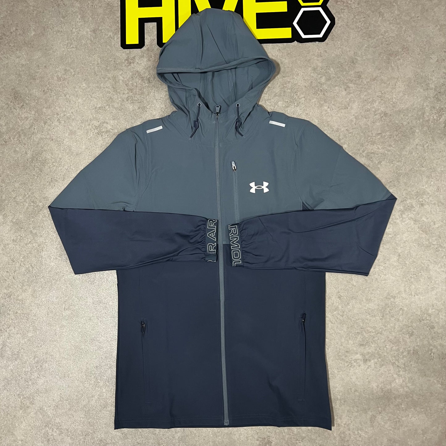 UNDER ARMOUR VANISH JACKET - GREY/NAVY