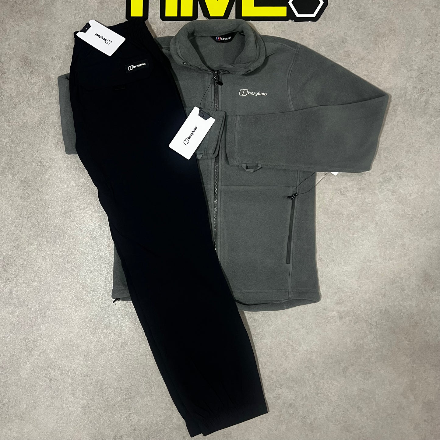 BERGHAUS PRISM FLEECE & EXPLORER TRACKSUIT - GREY/BLACK