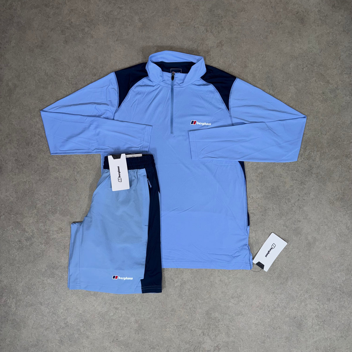 Berghaus Wayside 1/4 Zip Short Set - Blue