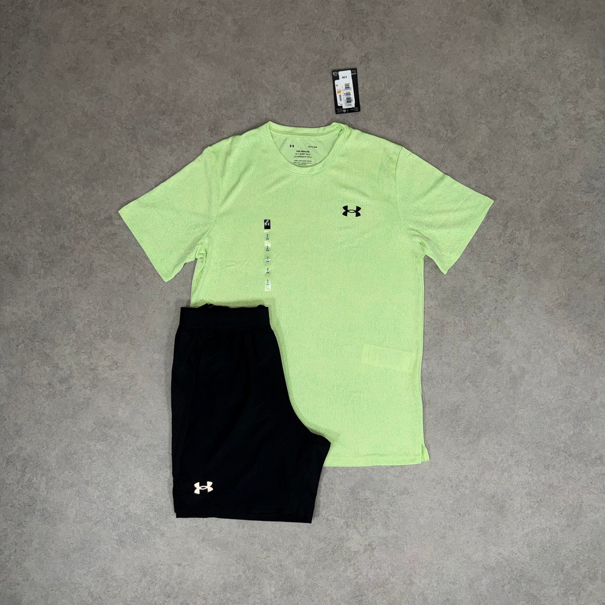 Under Armour Tech Pixelate Short Set - Neon Green