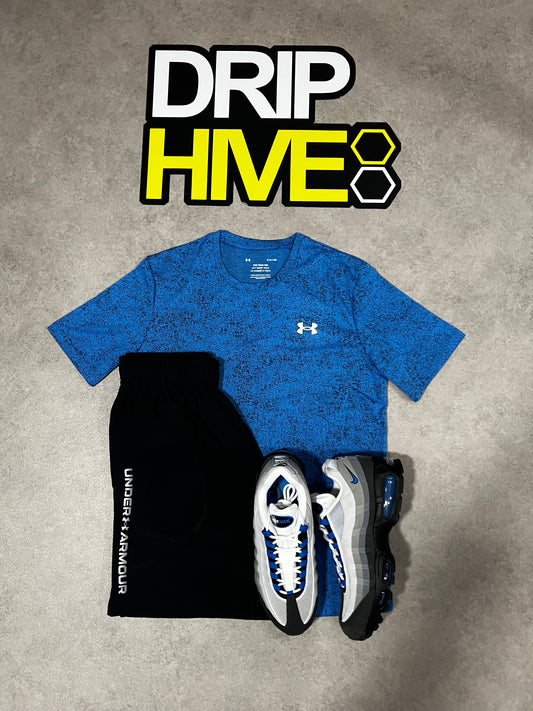 UNDER ARMOUR PIXEL T-SHIRT SHORT TECH SET - BLUE