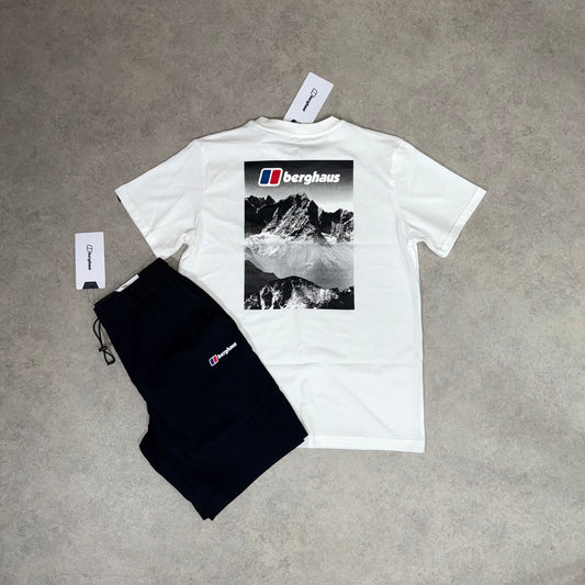 BERGHAUS PEAK COTTON SHORT SET - WHITE/BLACK
