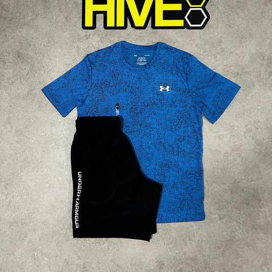 UNDER ARMOUR PIXEL T-SHIRT SHORT TECH SET - BLUE