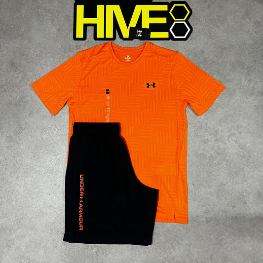 UNDER ARMOUR T-SHIRT & SHORTS SET - ORANGE