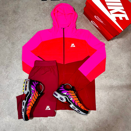 montirex Breeze 2.0 Windbreaker & short set - Neon Pink/Coral/Spiced Cherry