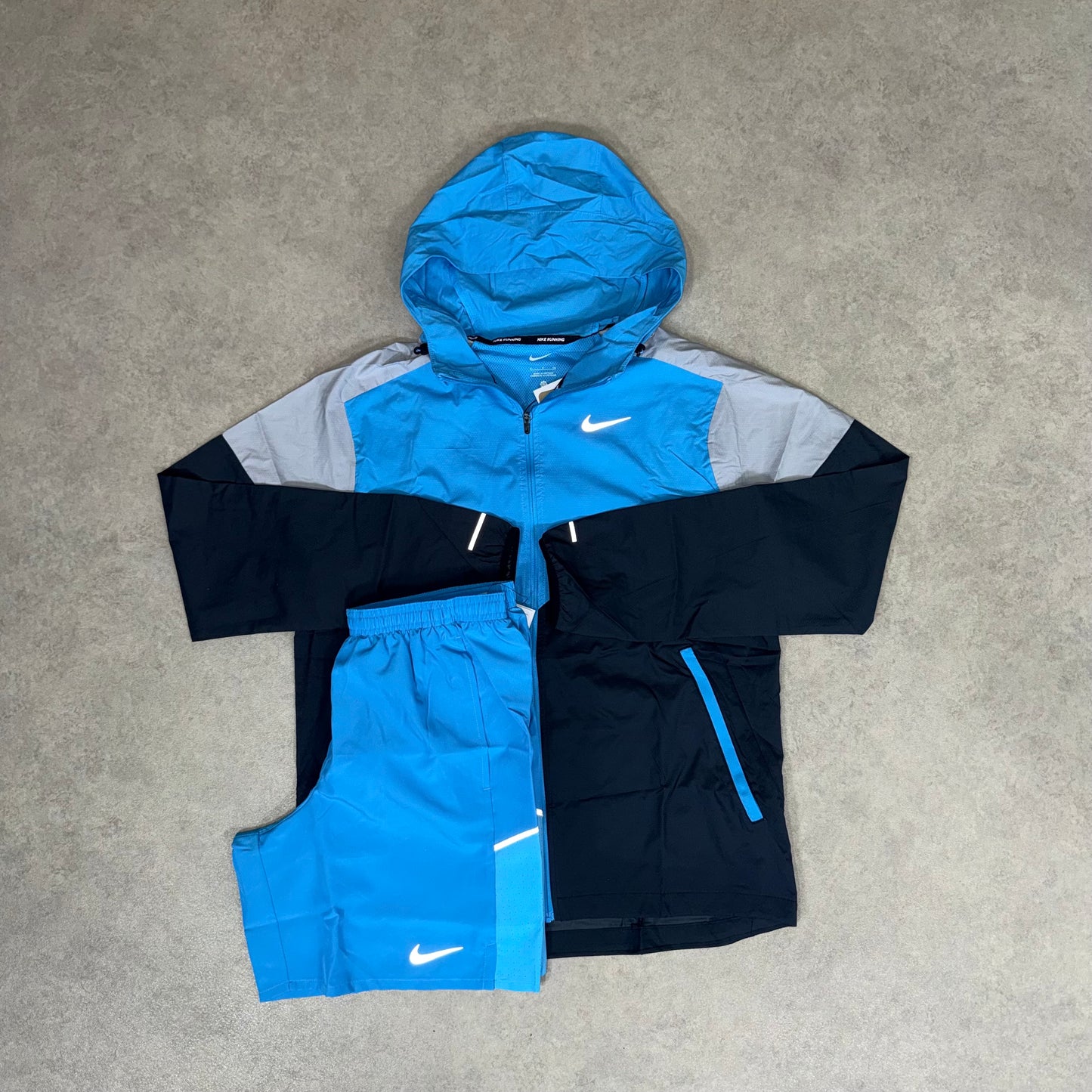 Nike Run Repel jacket Set - Blue/Grey/Black
