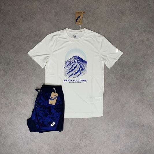 Asics Fujitrail Short set - White/Purple