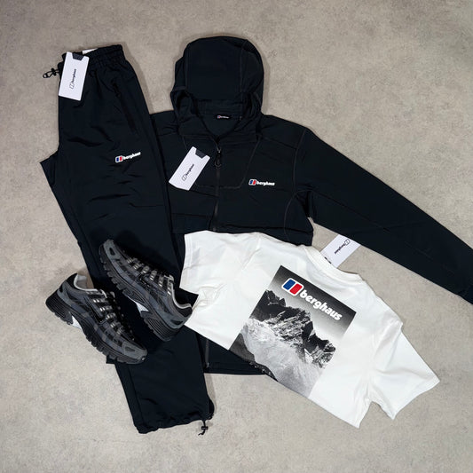 BERGHAUS PEAK COTTON SHORT SET - WHITE/BLACK