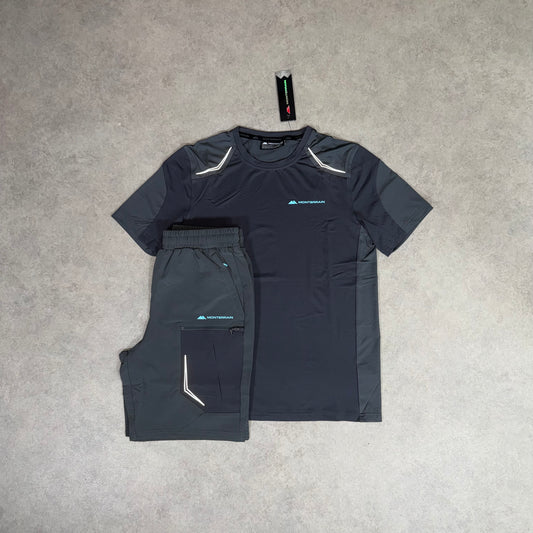 Monterrain orbit short set - Dark grey/Mint